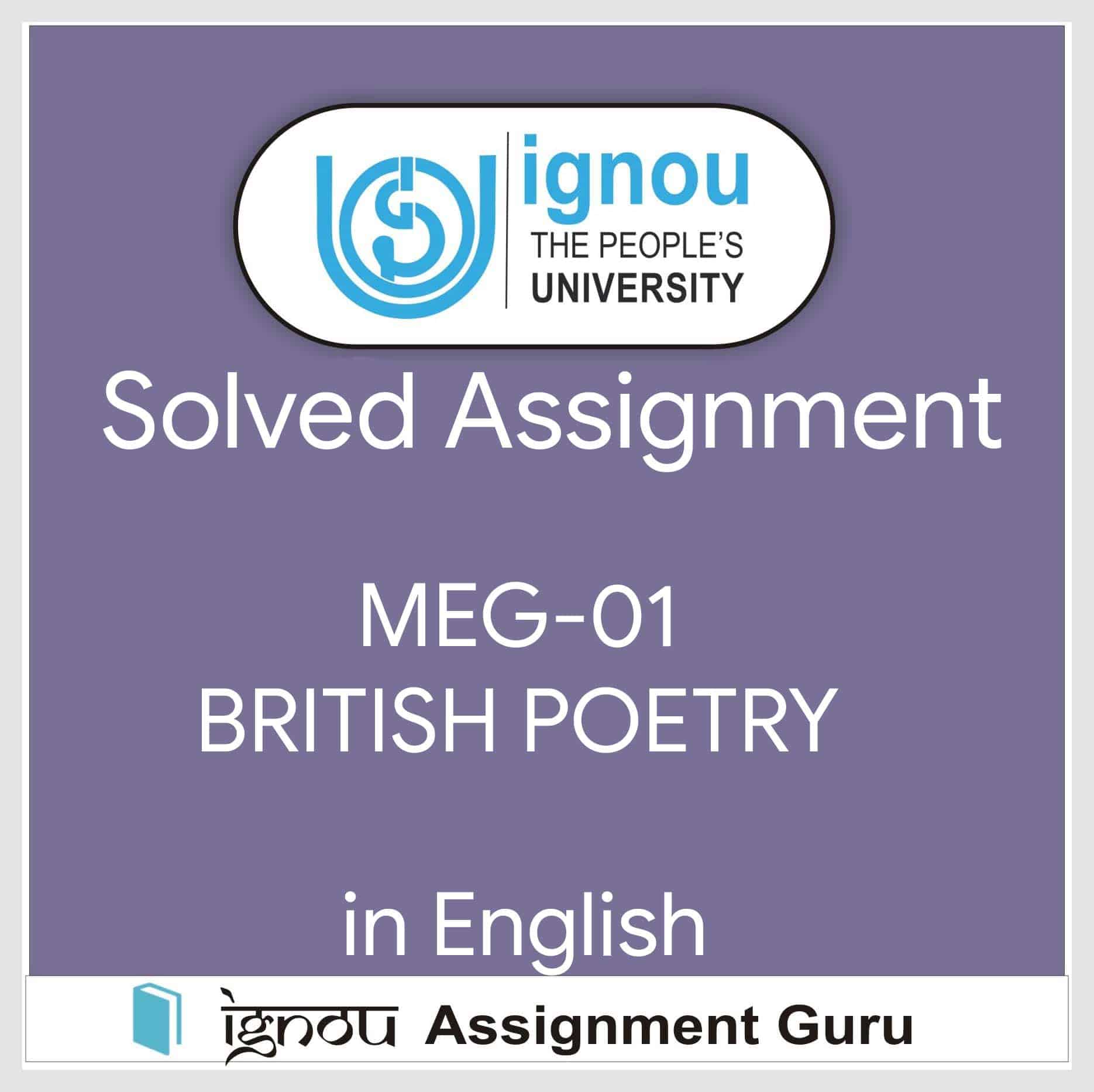 british poetry assignment
