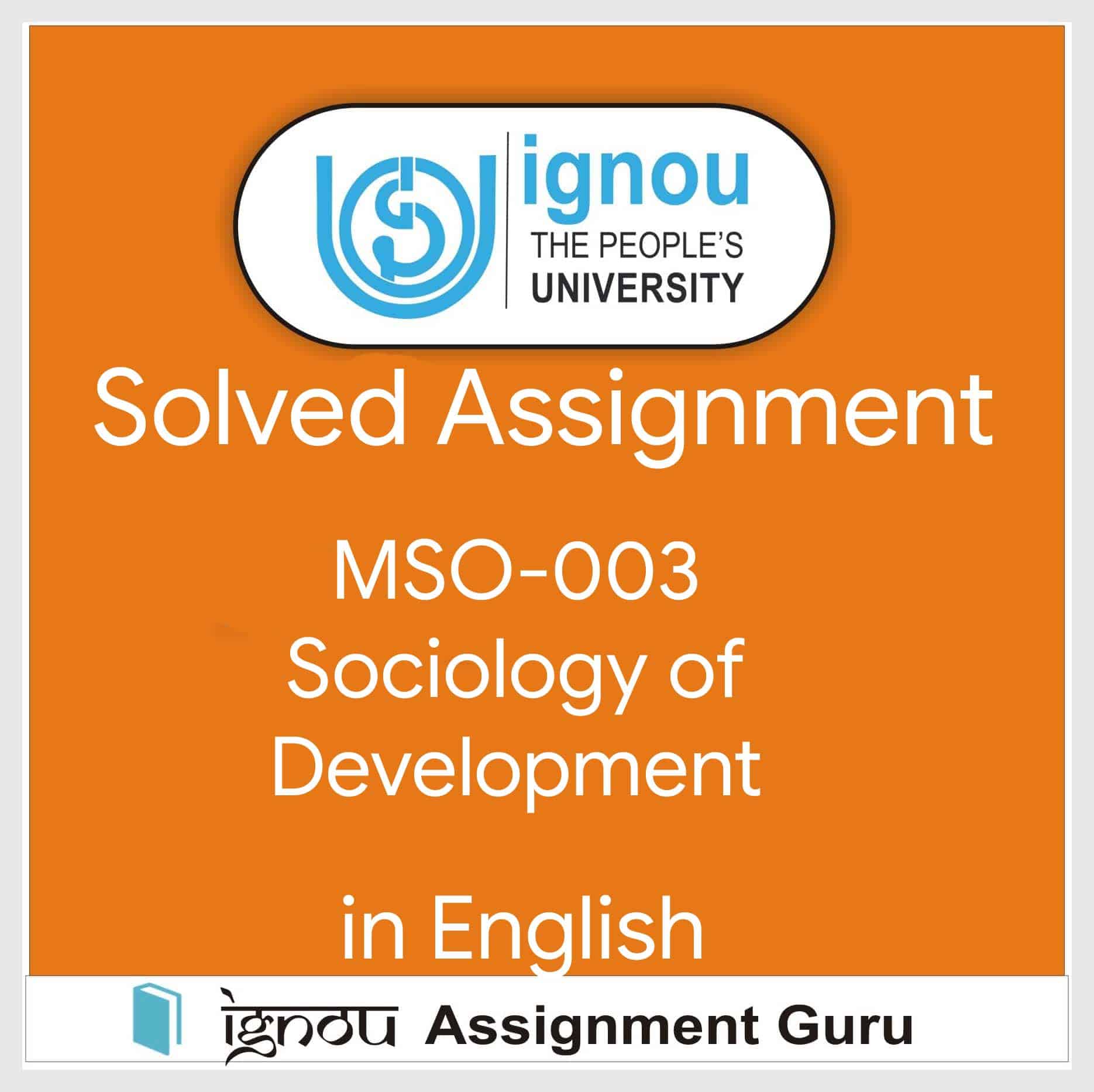mso sociology assignment