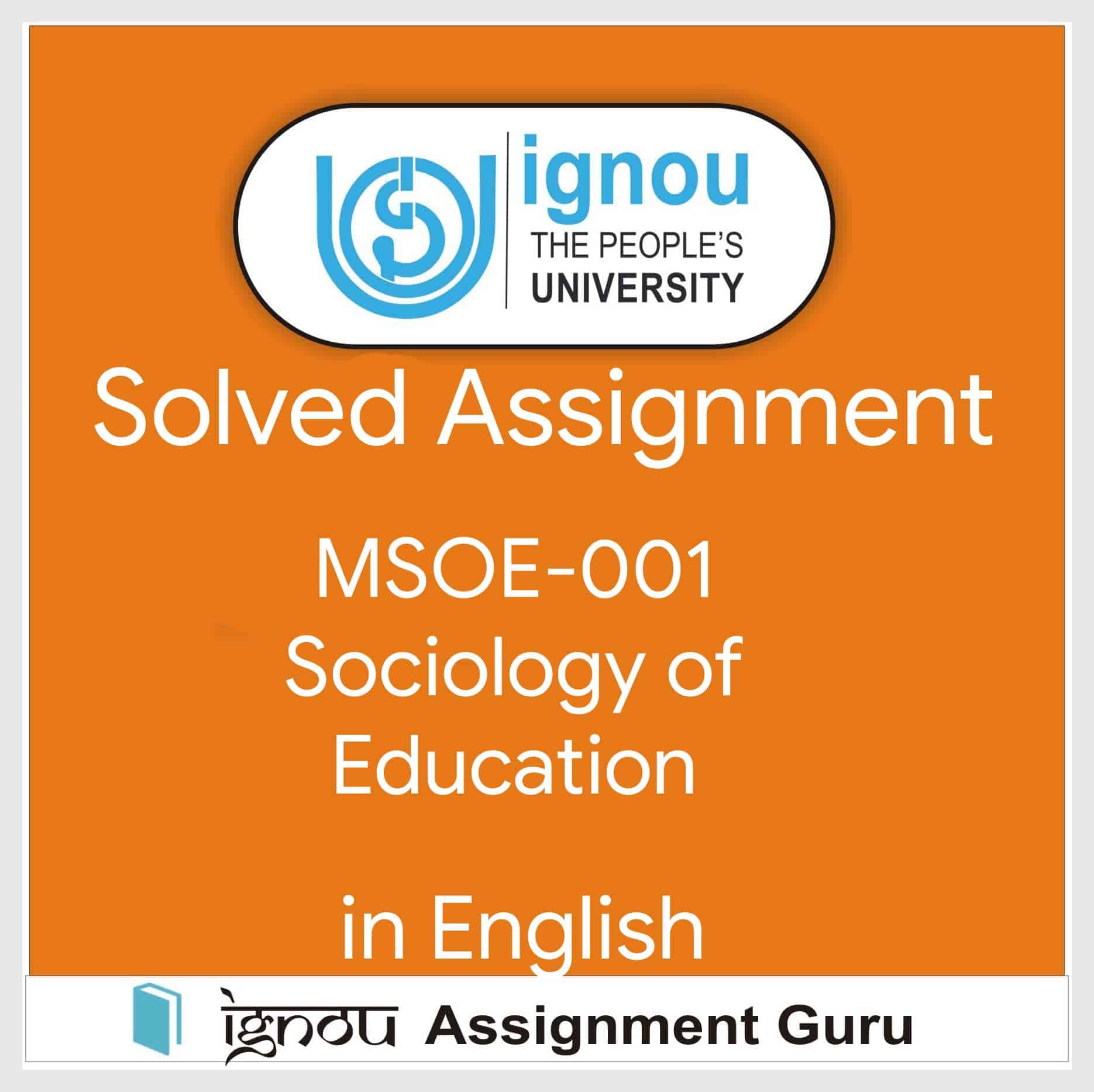 msoe 001 assignment question paper