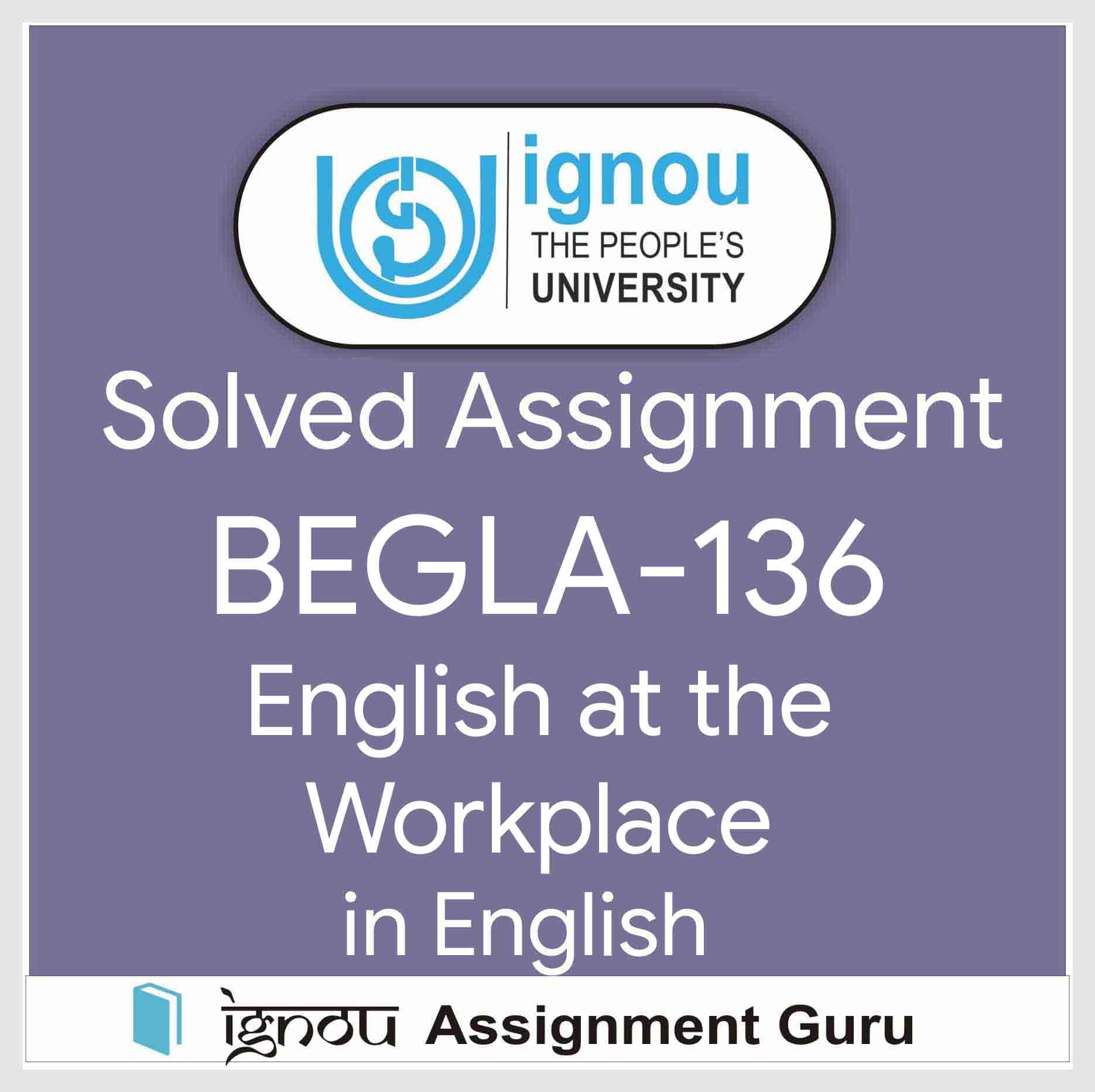 begla 135 english in daily life solved assignment