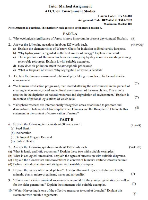 ignou assignment questions january 2023