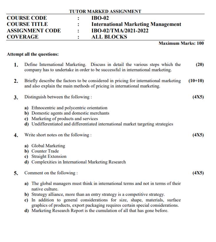 marketing management assignment dec 2022